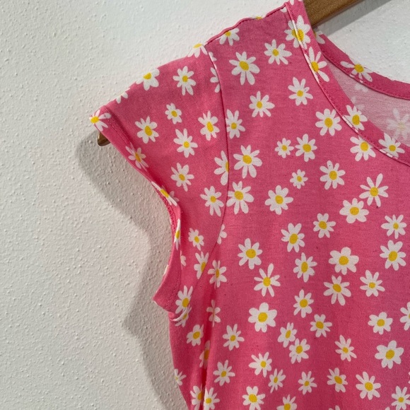 HANNA ANDERSSON pink floral daisy print layered dress size 140 cm/10 - Picture 3 of 8